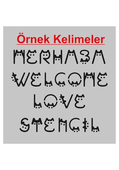 Stencil Harf Boyama Şablonu X070 Harf Yüksekliği 7 Cm