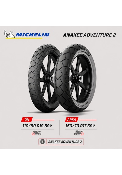 Michelin Anakee Adventure 2 110/80 R19 59v - 150/70 R17 69v Ön Arka Motosiklet Lastik Takımı