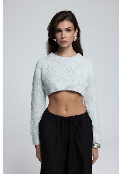 Mai Collection Mai Studios Co. Mohan Gri Crop Kazak Gri