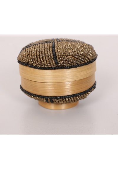 Bali Boncuklu Bambu Saklama Kutusu 16x10 Cm Mix