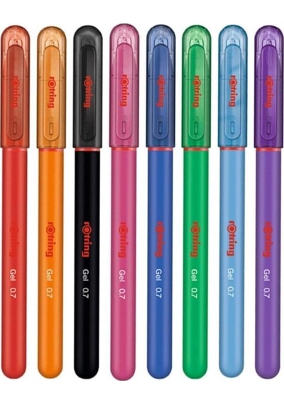 Rotring Jel Roller Kalem Seti 0.7 Mm 8 Renk Karışık Çok Renkli