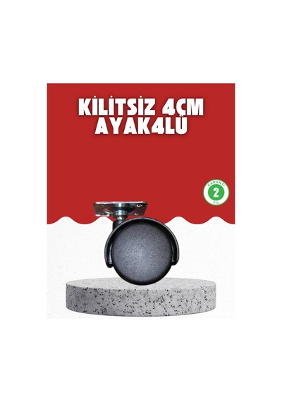 Ilkeshop 4 Cm Kilitsiz Tekerlek Ayak Seti Zemin Koruyucu Çok