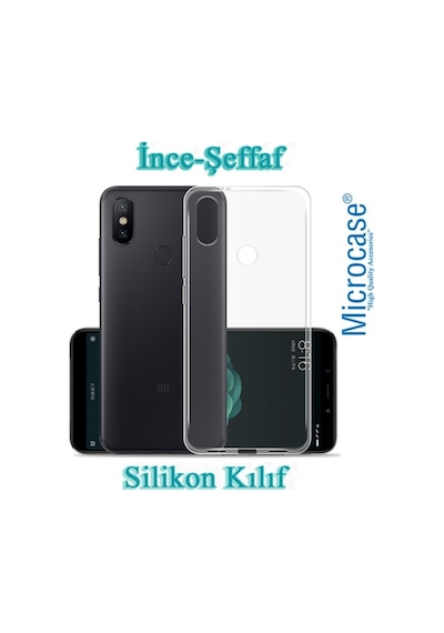 Xiaomi Mi A2-6X Ince 0.2 Mm Soft Silikon Kilif + Tempered Cam 266295831 - Seçenek / Cam Koruma-Cam Istiyorum