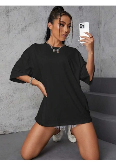 Noıssey Siyah Düz Oversize Unisex