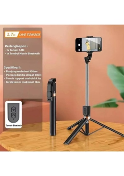 170cm Tripod Ve Selfie Çubuğu Bluetooth Uzaktan Kumandalı Yüksekliği Ayarlanabilir K9 Diğer