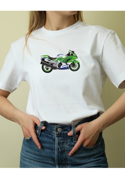 1195 Baskılı Tasarımlı T-shirt Beyaz
