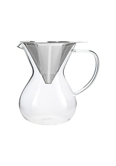 , Cam Kahve Demleme Çelik Süzgeçli 850 Ml, Tek Ebat, Çok Renkli Aeropress