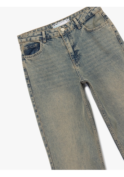 Koton Pamuklu Düz Kesim Düz Paça Jean Pantolon - Straight Jeans Green Cast 6wal40006md Yeşil Koton Pamuklu Düz Kesim Düz Paça Jean Pantolon - Straight Jeans Green Cast 6wal40006md Yeşil