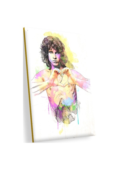 Cakasepetim Jim Morrison Kalp Figürü Görseli Ahşap Mdf Tablo