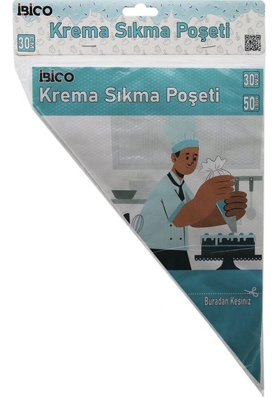 Naylon 30cm 50pcs Krema Sıkma Poşeti Torbası Çok Renkli