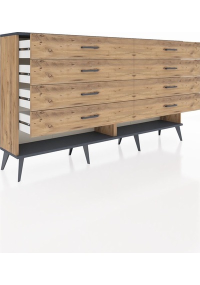 Arges Konsol 8 Çekmeceli 176x30x99 Çam-antrasit/çam Çam-antrasit/çam Arges Konsol 8 Çekmeceli 176x30x99 Çam-antrasit/çam Çam-antrasit/çam