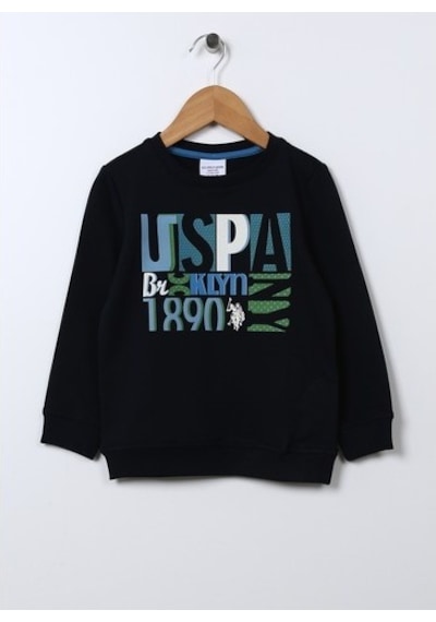 U.s. Polo Assn. Baskılı Erkek Çocuk Lacivert Sweatshirt Bury