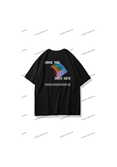 Tarzsokak Unisex Escape Route Tshirt Siyah