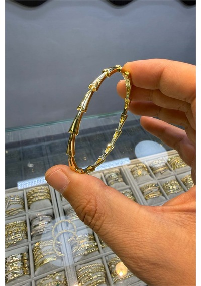 Taşsız Kelepçe Gold Renk Altın
