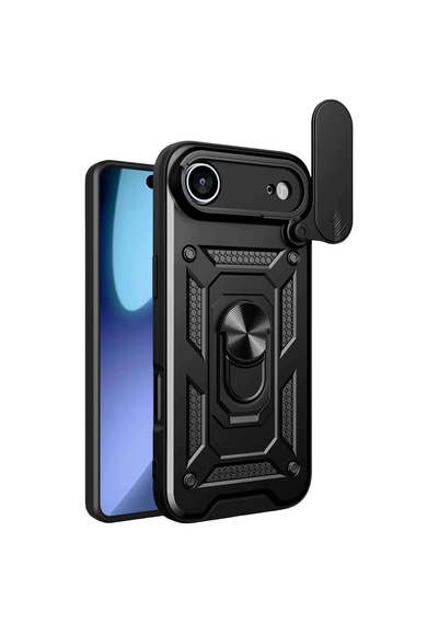 Durukar Apple, Uyumlu iPhone 17 Air Pars Lens Yüzüklü Silikon - Siyah