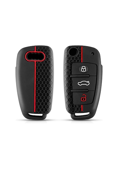 Audi A1 A3 A4 A5 A6 A7 & Q3 Q5 Q7 Q8 & Tt S3 S4 S6 Rs Anahtar Kılıfı Siyah Kırmızı-1 Adet