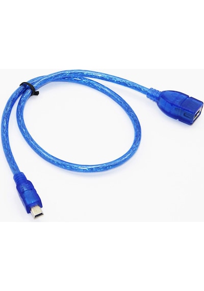 5 Pin Mini Usb Erkek - Usb Dişi Kablo 20Cm