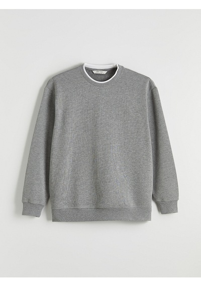 Lcw Vision Gri Bisiklet Yaka Erkek Kalın Sweatshirt