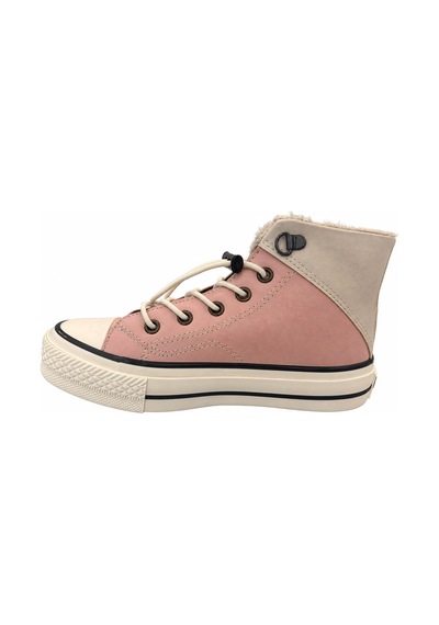 Papucumun Dünyası Çocuk Erkek/kız Yüksek Bilekli Bağcıklı Spor Ayakkabı Sneaker Pembe
