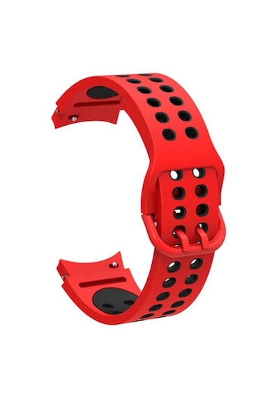 Samsung Galaxy Uyumlu  Watch 4 Classic 46mm Krd-02 Silikon Kordon - Siyah-beyaz