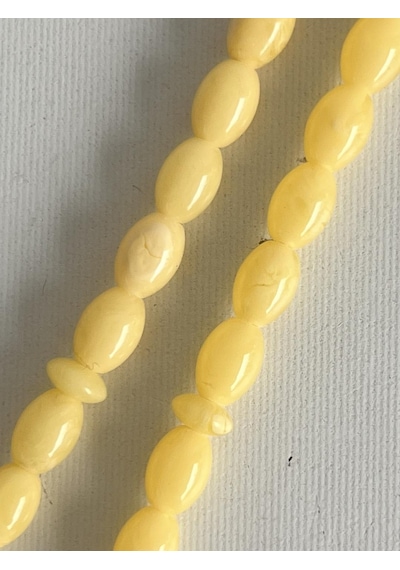 Oval Kesim Kokulu Toz Kehribar Tesbih 33lük 5mm A006