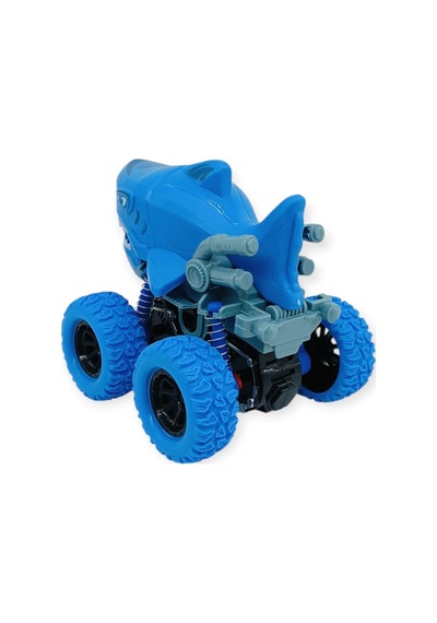 Köpek Balığı Sürtmeli Mekanik Monster Araba Mavi 12 Cm