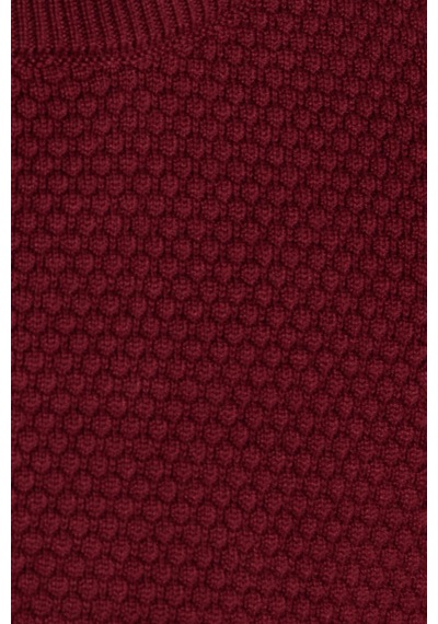 Tudors Erkek Standart Fit Normal Kesim Bisiklet Yaka Petek Desenli Koyu Bordo Triko Kazak-35671 Bordo
