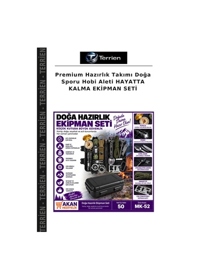 Premium Hazırlık Takımı Doğa Sporu Hobi Aleti Hayatta Kalma Ekipman Seti Çok Renkli