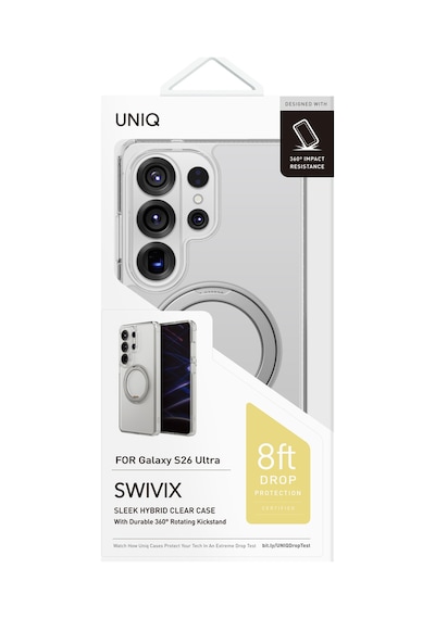Samsung Galaxy Uyumlu S26 Ultra Kılıf Swivix Döner Metal Standlı Koruyucu Premium Dayanıklı Kapak Şeffaf