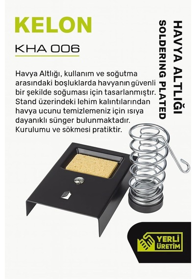 Havya Altlığı, Lehim Sehpası, Metal Tabanlı, Stabil, Sehpa, Tutucu, Otomatik Kapanan Emniyetli,