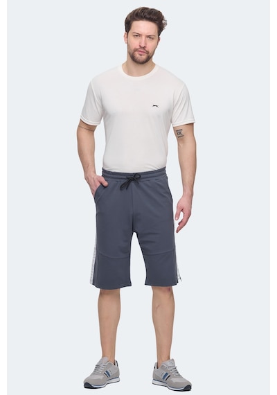 Slazenger Polona 2 Li Set Erkek Cepli Kapri Şort Siyah - Koyu Gri