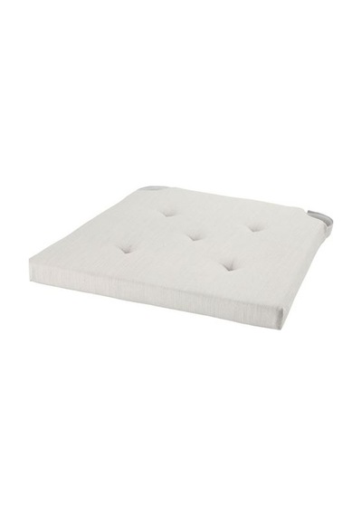 Ekru Renk Sandalye Minderi MeridyenDukkan 35/42x40x4 cm Cırt Cırt