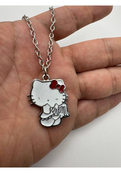 Klasik Hello Kitty Figürlü Kolye 60 Cm Zincirli Sevimli Sanrio Takı Çok renkli