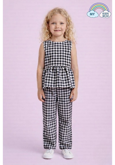 My Kids Wear Kız Çocuk Pötikareli Peplum Bluz Ve Pantolon Takımı 12693 Siyah - Beyaz My Kids Wear Kız Çocuk Pötikareli Peplum Bluz Ve Pantolon Takımı 12693 Siyah - Beyaz