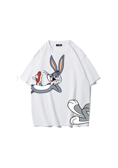 Brz Collectıon Brz Collection Unisex Oversize Bugs Bunnyt-shirt Beyaz