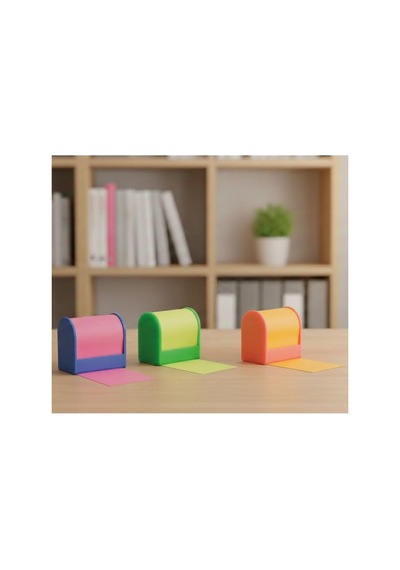 Neon Renkli Yapışkanlı Not Kağıdı Rulosu, 60mm X 5m, 80gr, Plastik Kesme Aparatlı, Ders Çalışma İçin İdeal