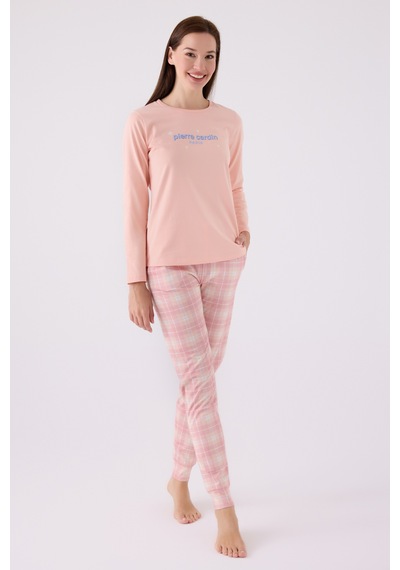 Pierre Cardin 8917 Uzun Kol Kadın Pijama Takımı Somon