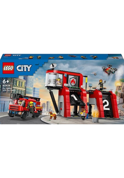 LEGO® City İtfaiye Kamyonlu İtfaiye Merkezi 60414 6+ Yaratıcı Oyuncak Yapım Seti - 843 Parça