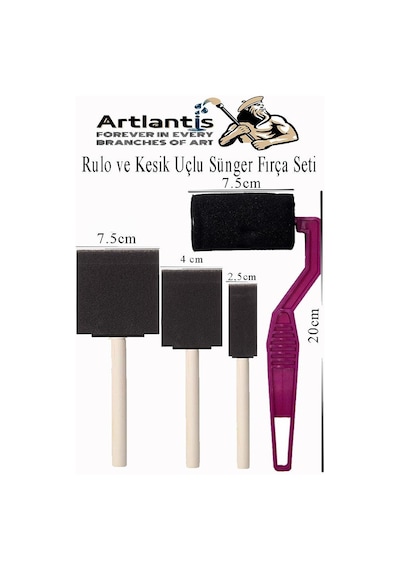 Rulo Kesik Uçlu Ve Tampon Sünger Fırça Seti 12 Parça 1 Paket Resim Paleti Ponpon Akrilik Boya Yağlı Boya Guaj Boya Sulu Boya Sanatsal