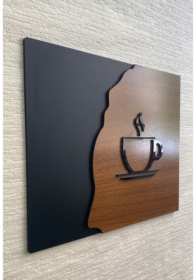 Luxury Black Wooden Serisi Çay Kahve Tabelası