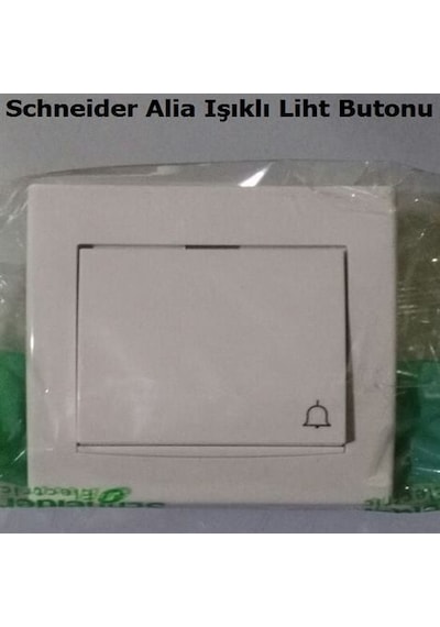 Schneider Alia Işıklı Liht Butonu Krem