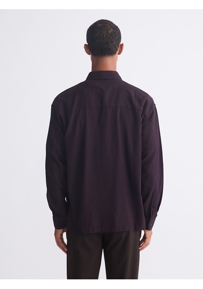 Lcw Vision Bordo Regular Fit Uzun Kollu Gabardin Erkek Gömlek