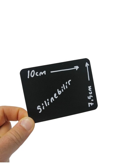 10 Adet Silinebilir A7 Karatahta Siyah Etiket 10 x 7,5 CM Yapışkanlı