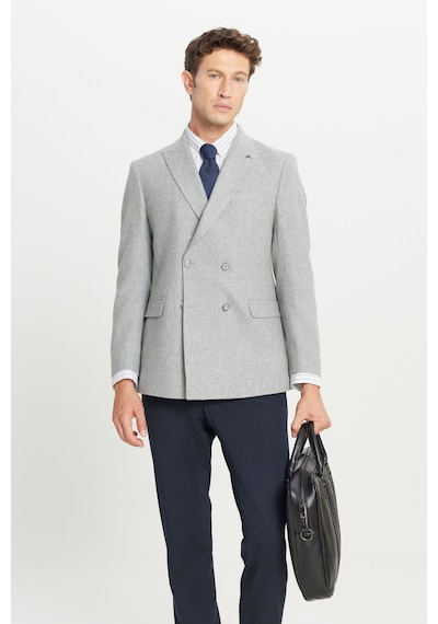 Premıum Altınyıldız Erkek Grı Yünlü Slim Fit Dar Kesim Kırlangıç Yaka Kapak Cepli Kruvaze Ceket Gri Premıum Altınyıldız Erkek Grı Yünlü Slim Fit Dar Kesim Kırlangıç Yaka Kapak Cepli Kruvaze Ceket Gri