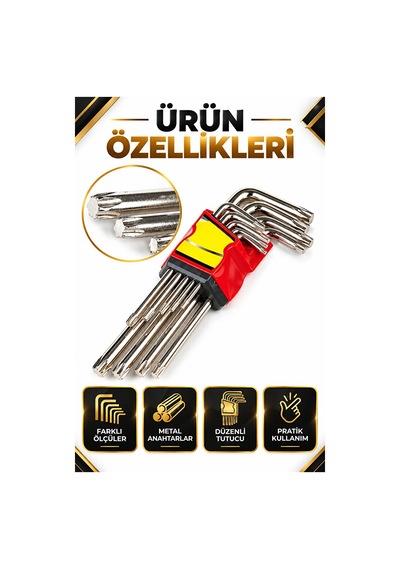 Tork Alyan Takımı 9 Parça Yıldız Uçlu L Tipi