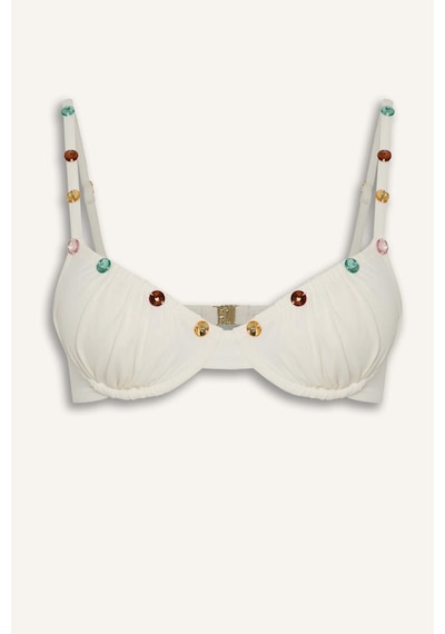 Defacto Lilyrose X Defacto Regular Fıt Bikini Üstü H8841ax26hswt16 Beyaz-wt16