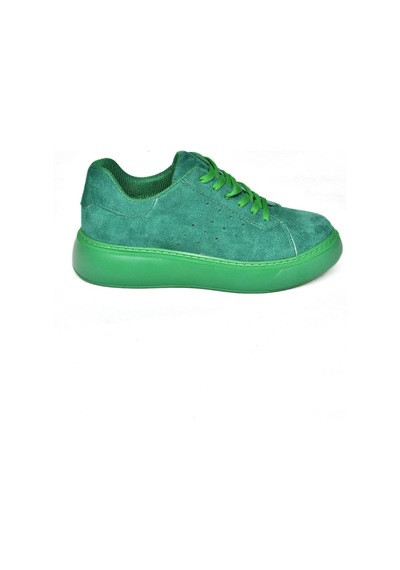 Fox Shoes P602045002 Yeşil Süet Kadın Spor Ayakkabı Sneakers Yeşil-süet