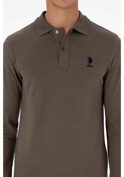 U.S. Polo Assn. Erkek Regular Fit Polo Yaka Vizon Basic Sweatshirt 50307757-VR052