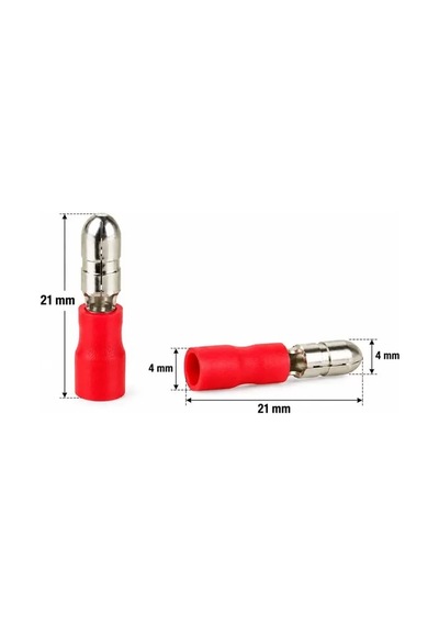 Sh Powermaster Pm-39072 0,5-1,5mm2 Kesit 21x4x4mm Soket Kırmızı İzoleli Kablo Pabucu 100'lü Paket Najmaddin