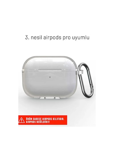 Airpods Pro 3. Nesil İle Uyumlu Şeffaf Cyrstal Clear Ultra Berrak Kılıf Kulaklık Değildir Düz Renkli